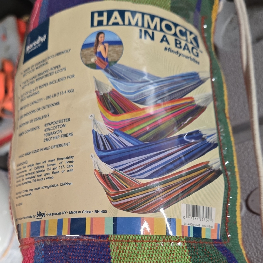 Bliss Multicolor Hammock in a Bag